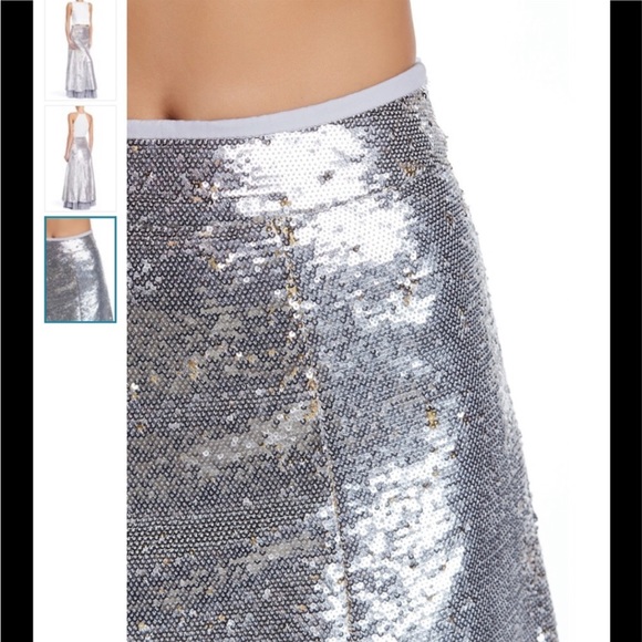 TOV Sequin Sparkle Skirt in Gorgeous Ombre Silver. Size 38 EO.    TOV - Picture 3 of 3